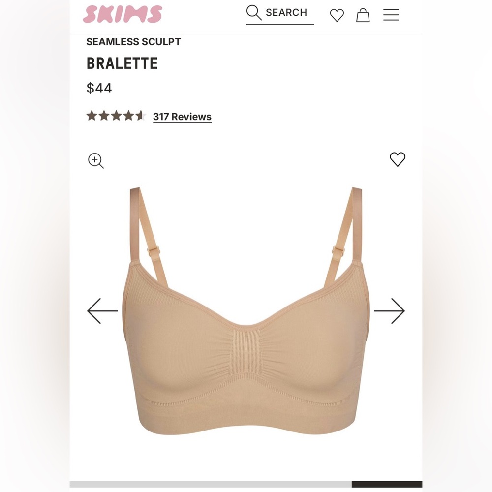 SKIMS Seamless Sculpt Bralette in Nude
